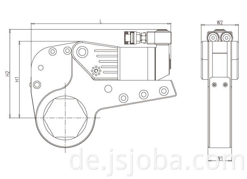 Joba WHCD-Seriestools Hytorc Power Cylinder China 15000 nm Preis hohl Niederprofil Hydraulikdrehmomentschlüssel